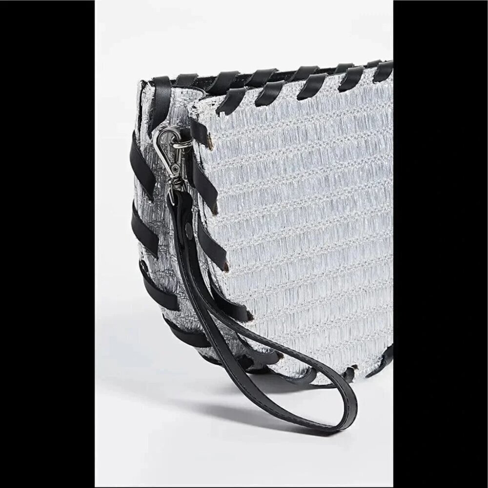 Poolside BagsSmall Metallic Raffia Clutch - Picture 11 of 12